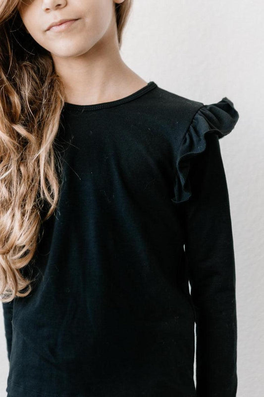 Black Ruffle Tee