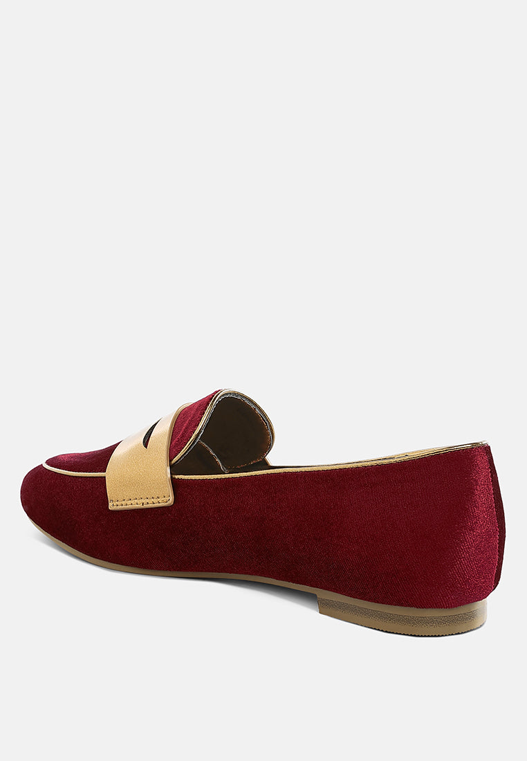 Malta Penny Strap Velvet Loafers