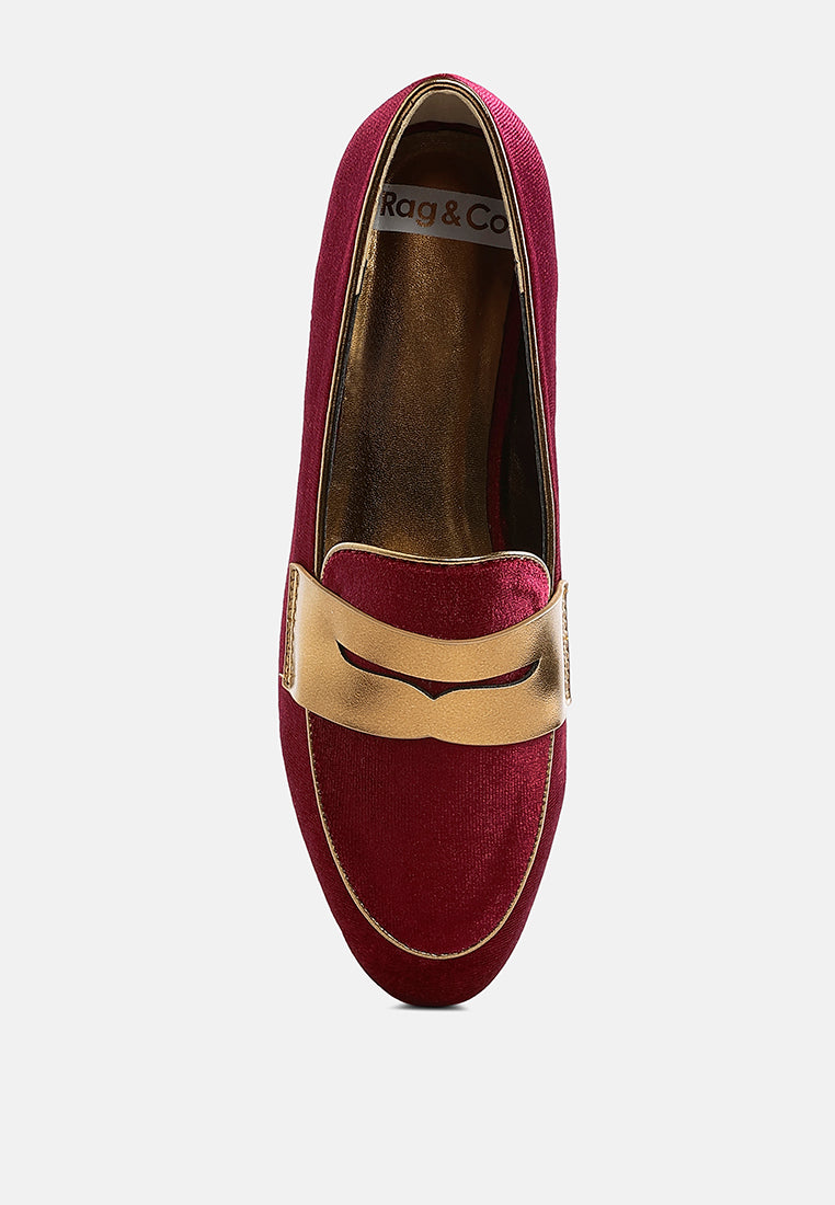Malta Penny Strap Velvet Loafers