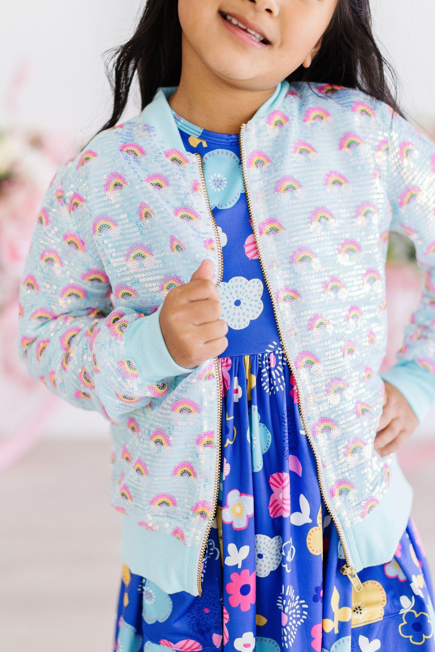 Mint Rainbow Sequence Jacket