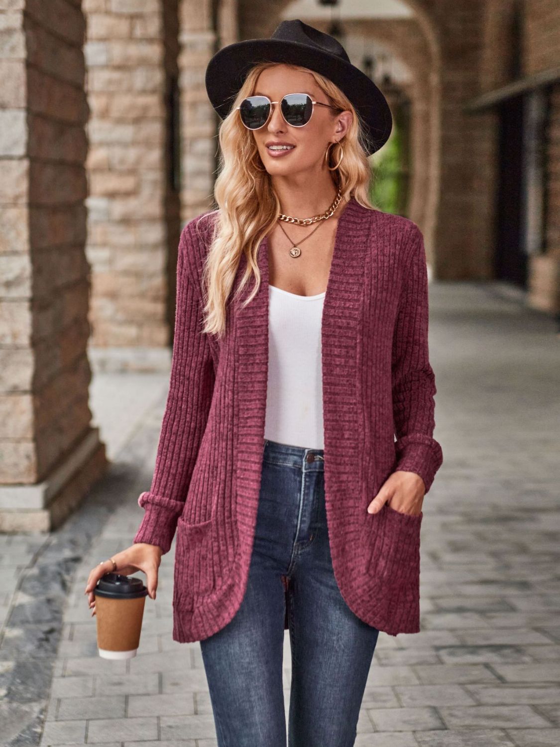 Open Front Cardigan with Pockets - Lightweight Everyday Layer