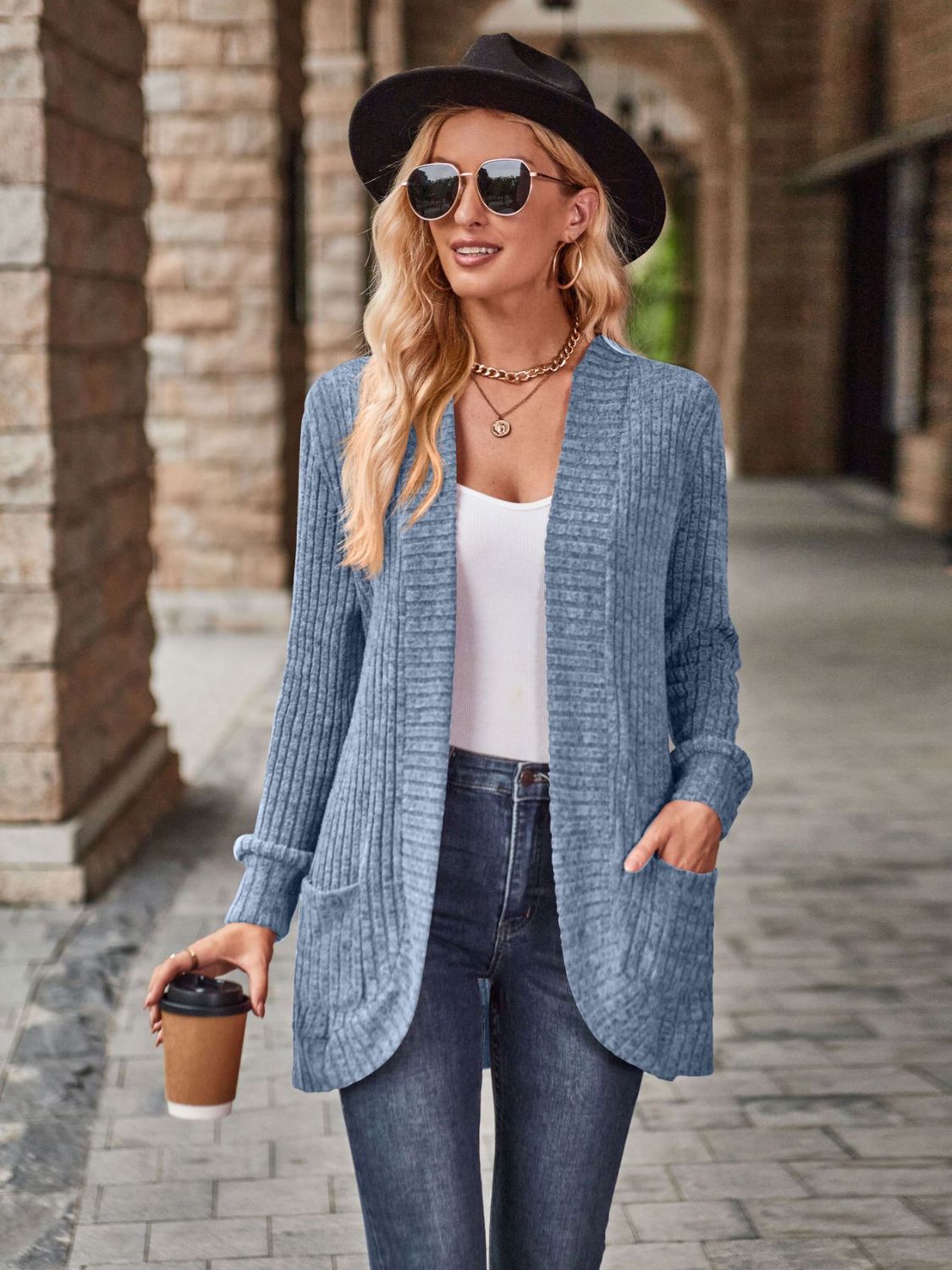 Open Front Cardigan with Pockets - Lightweight Everyday Layer