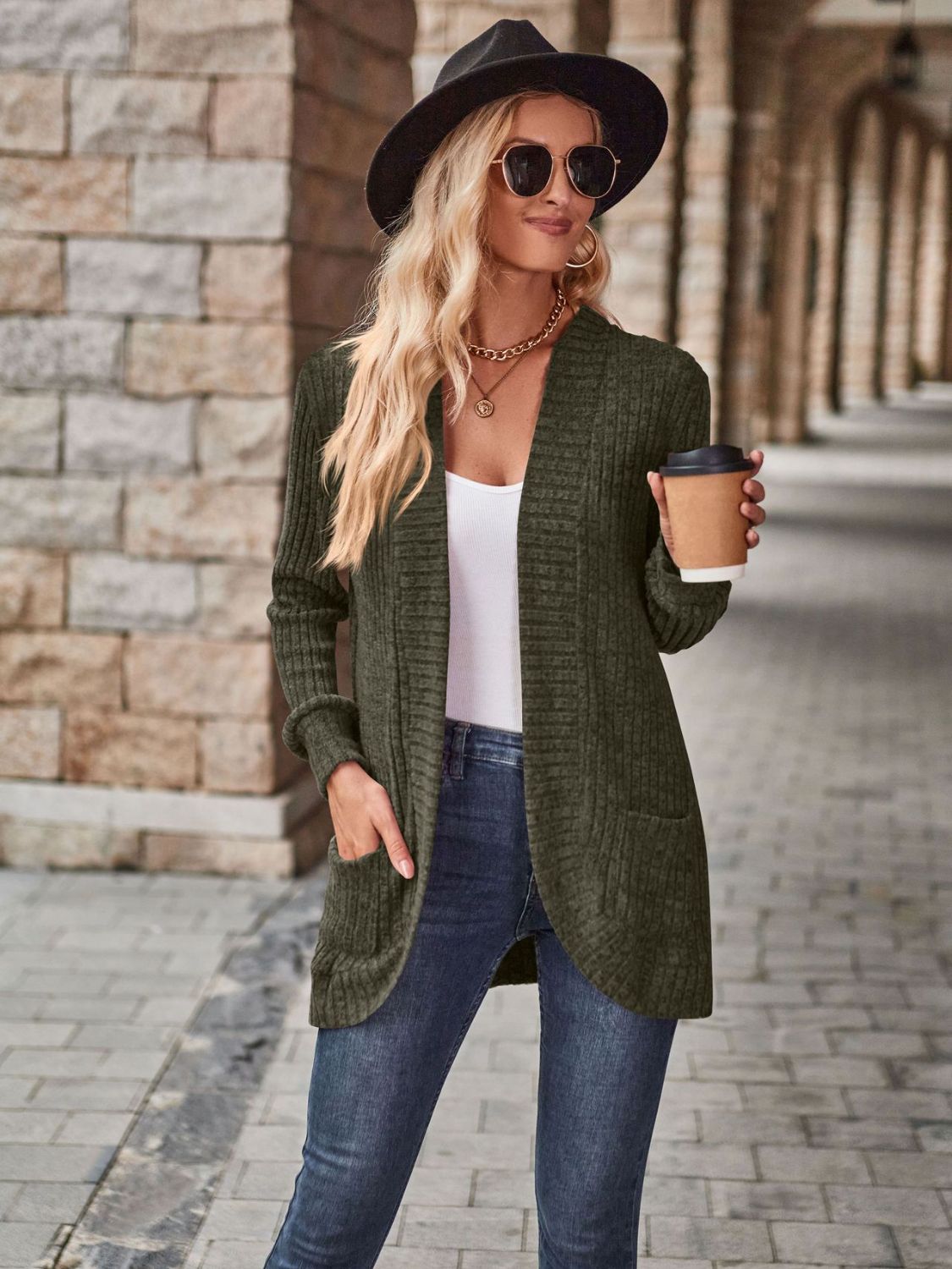 Open Front Cardigan with Pockets - Lightweight Everyday Layer