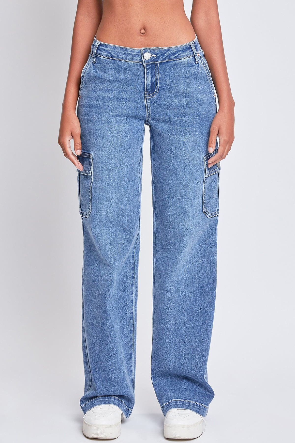 Women's Low-Rise Straight Leg Cargo Skater Jeans