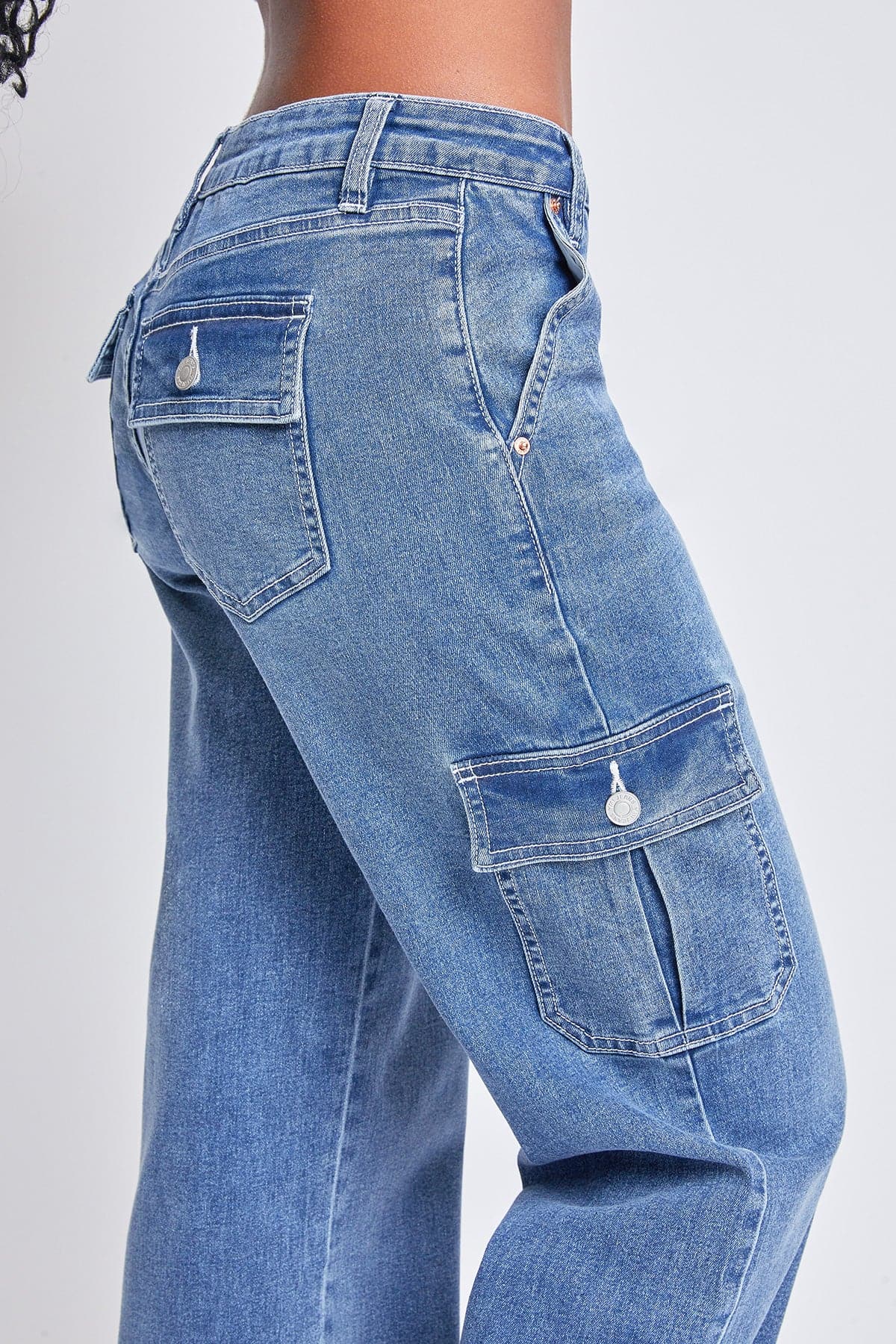 Women's Low-Rise Straight Leg Cargo Skater Jeans