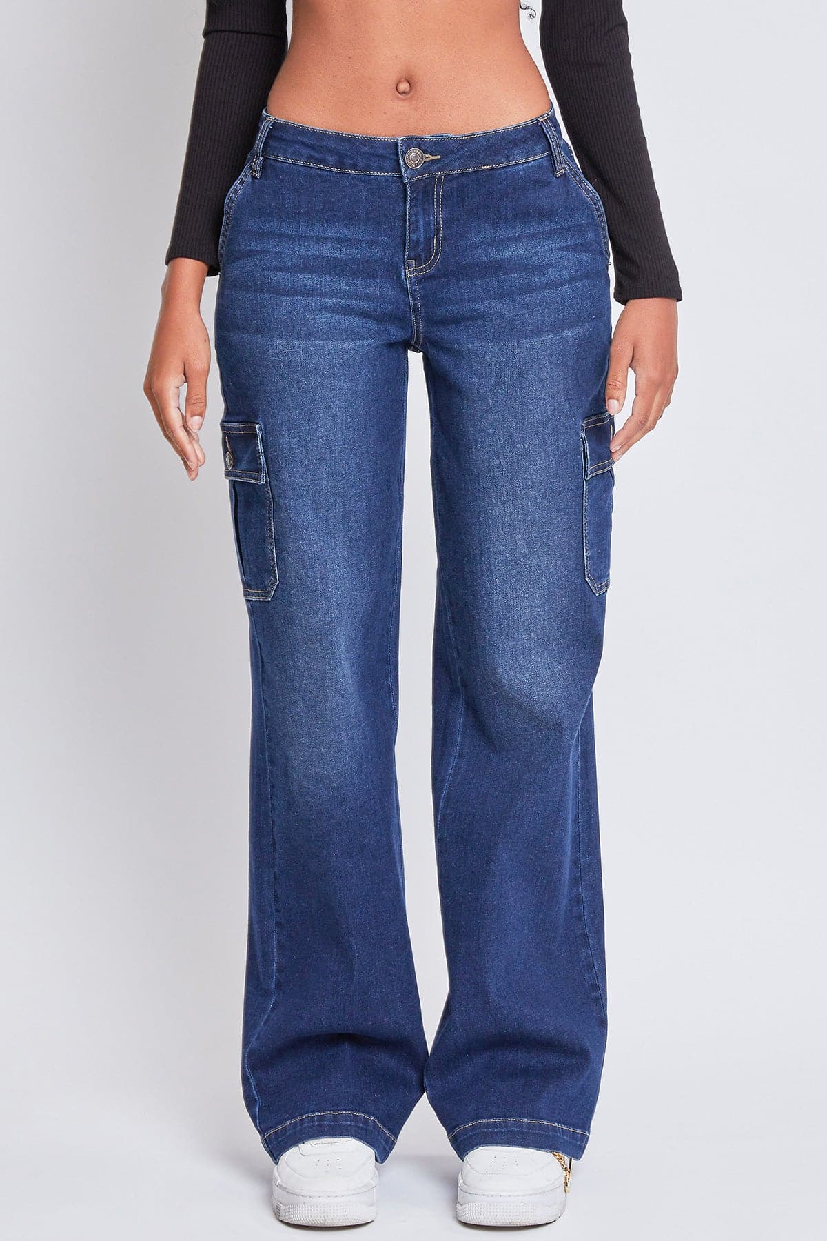 Women's Low-Rise Straight Leg Cargo Skater Jeans
