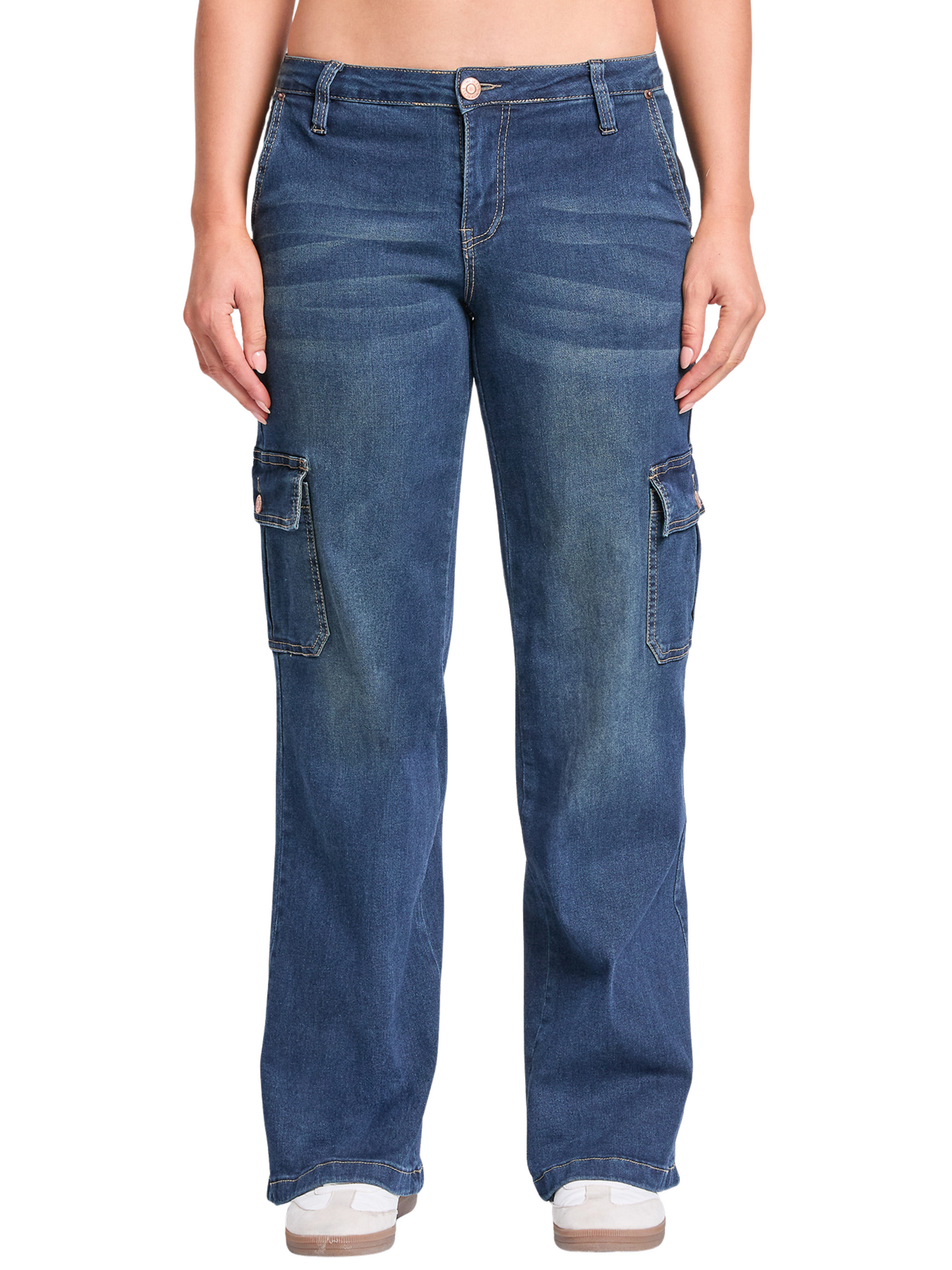 Women's Low-Rise Straight Leg Cargo Skater Jeans
