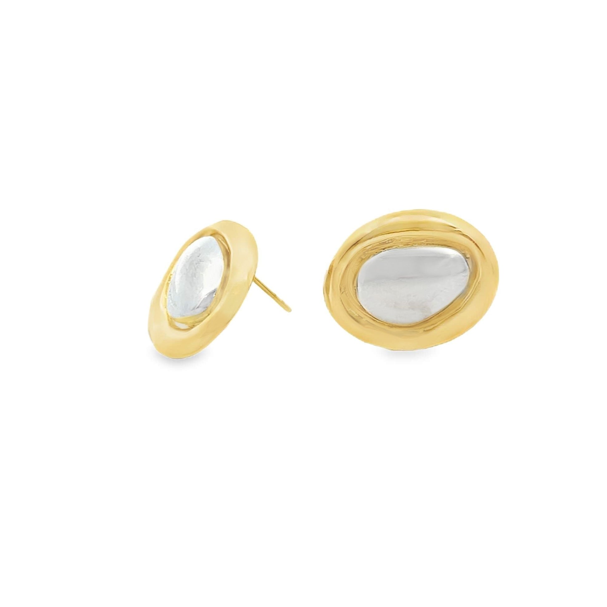Two Tone Geometric Center Stone Jewelry Set (G226A)-1