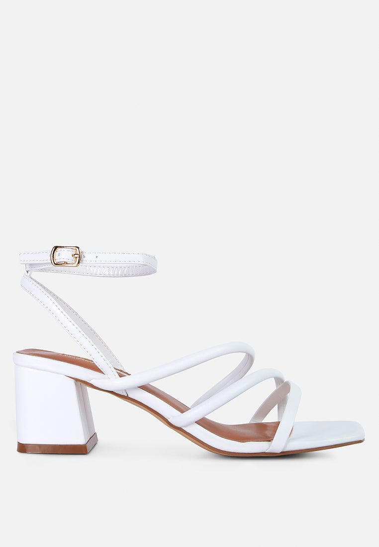 Three-Strap Block Heel Sandals