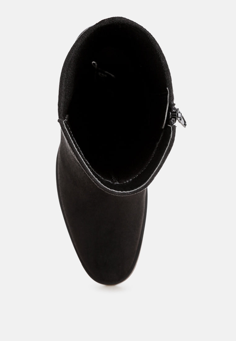 Lucania Chunky Block Heel Ankle Boots