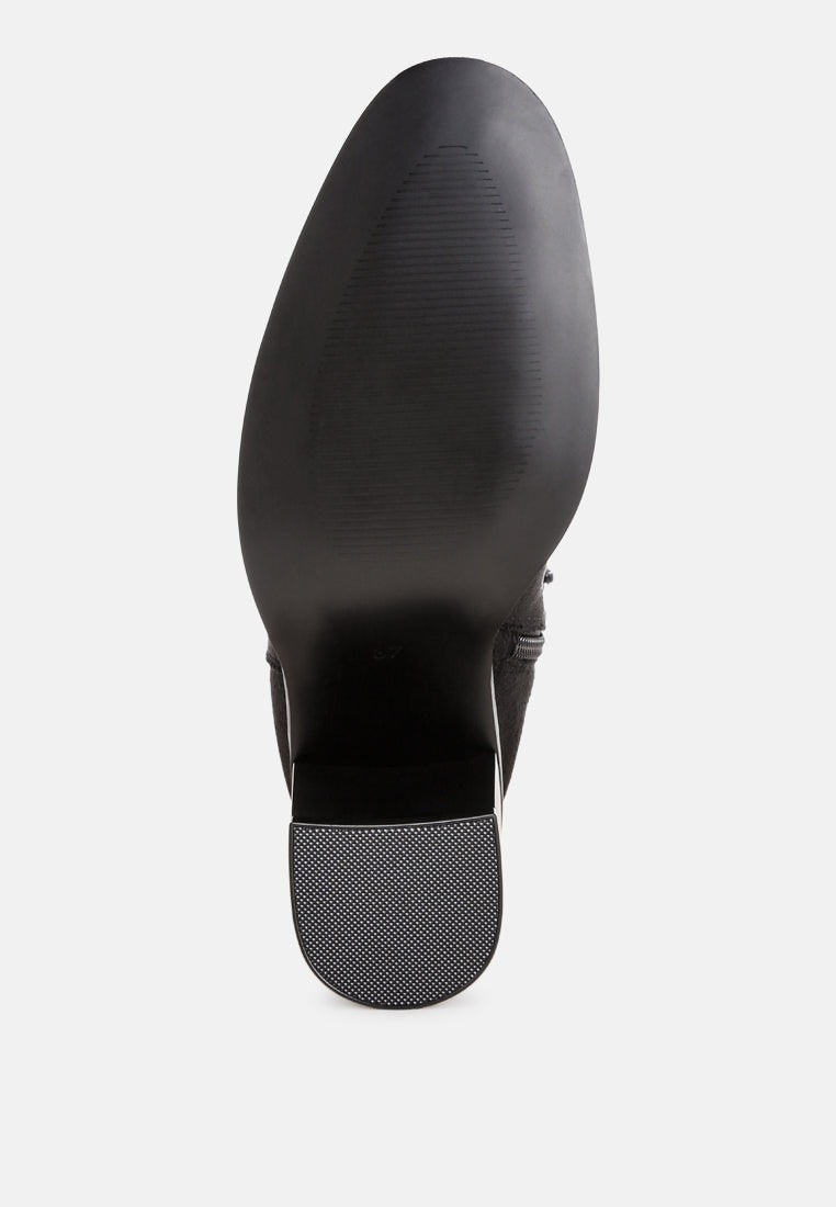 Lucania Chunky Block Heel Ankle Boots