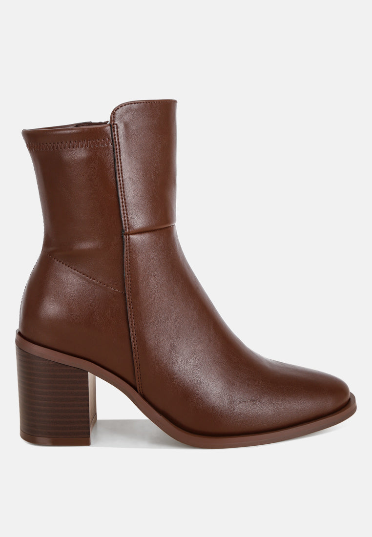 Lucania Chunky Block Heel Ankle Boots