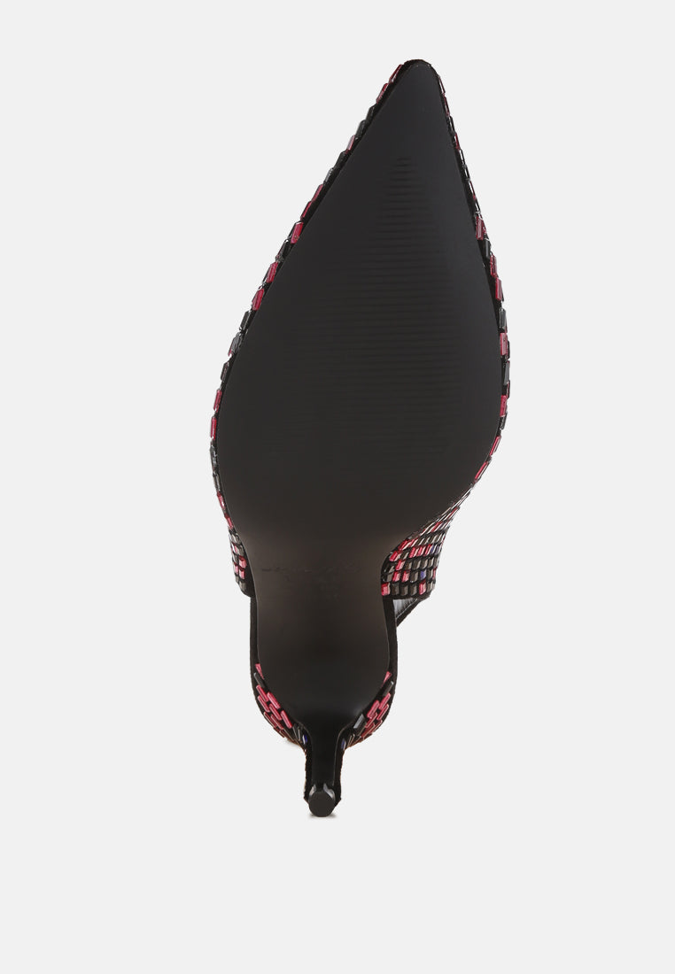 Lutina Rhinestones Embellished Slingback Sandals