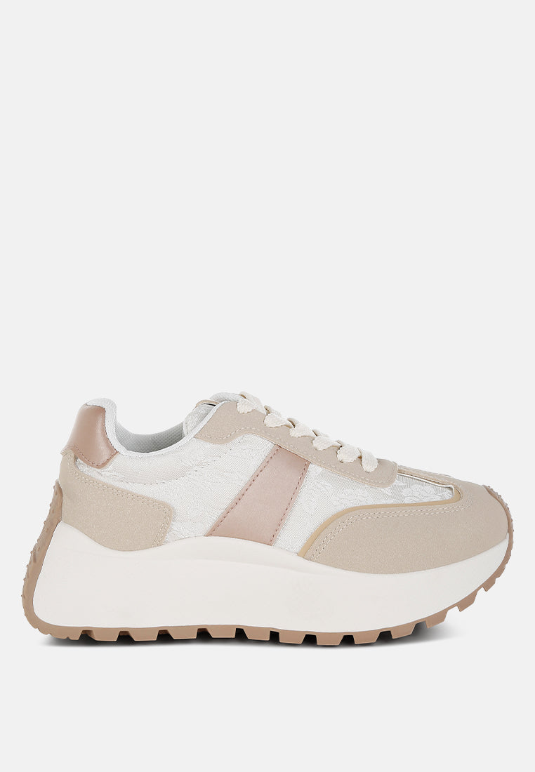 Squeaker Chunky Anti-Skid Lace-Up Sneakers