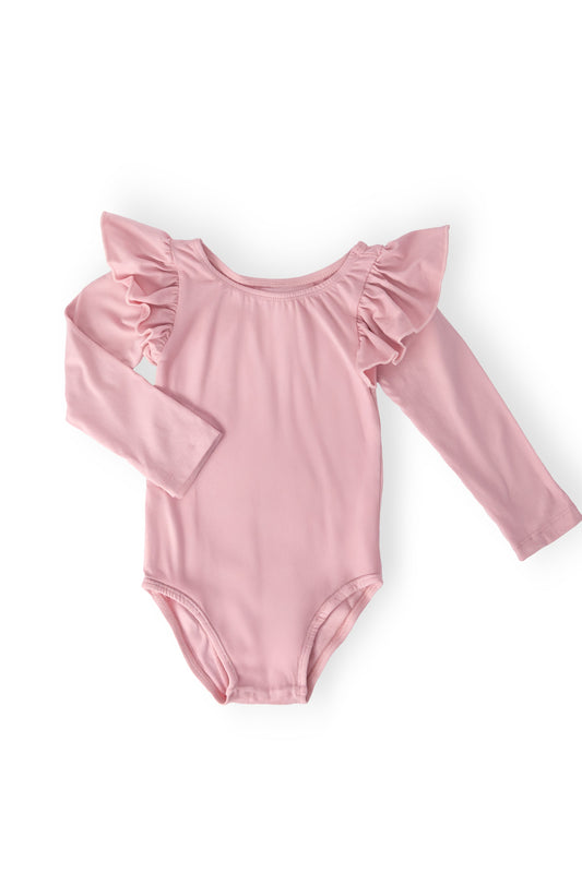 Vintage Pink Flutter Sleeve Leotard