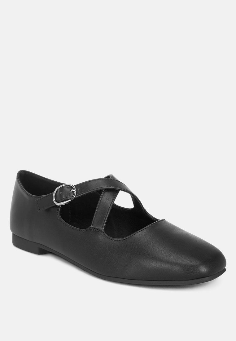 Vonily Criss Cross Straps Ballet Flats