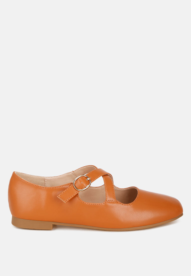 Vonily Criss Cross Straps Ballet Flats