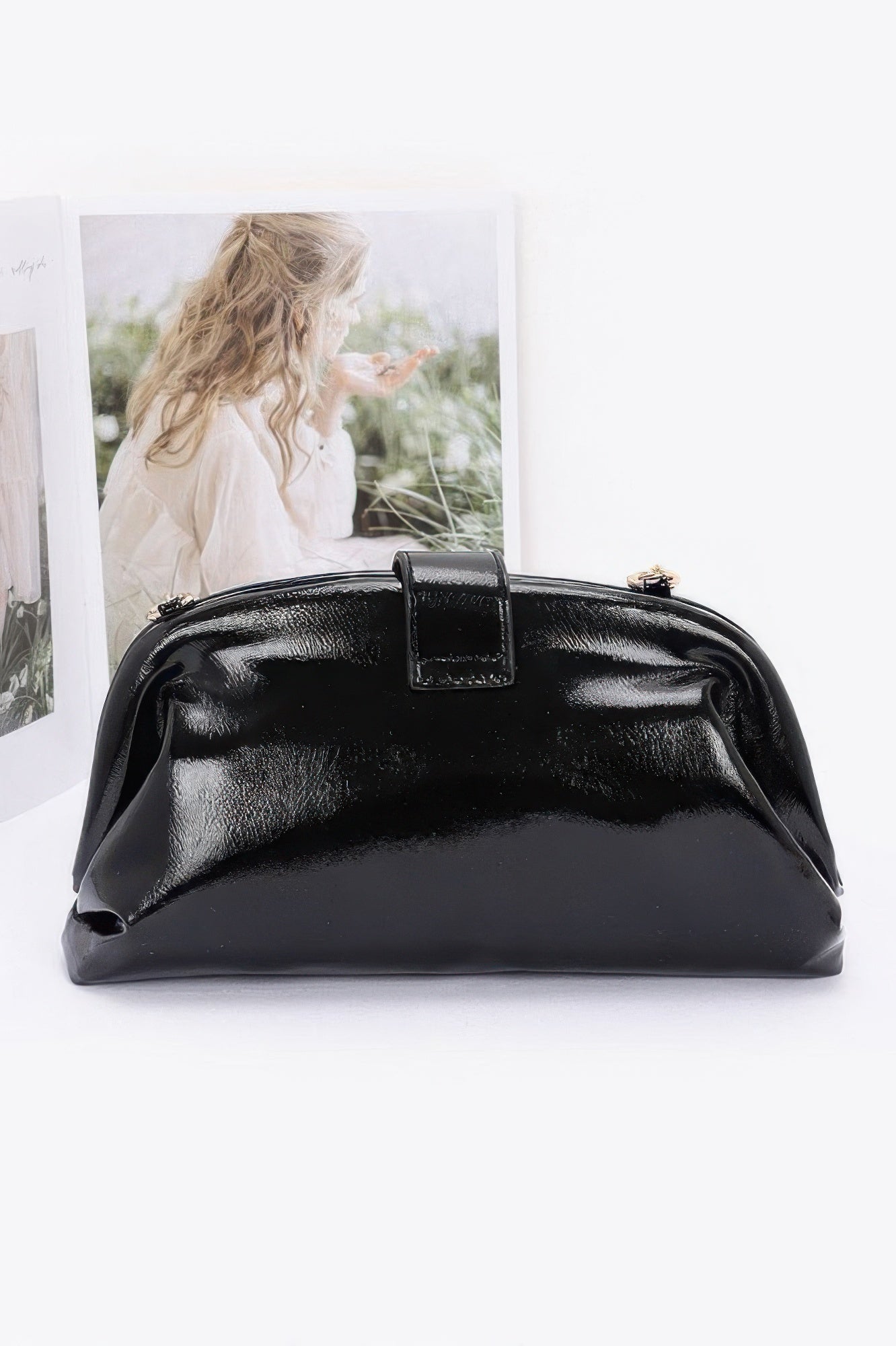 TREVISO Patent Enamel Frame Shoulder Bag
