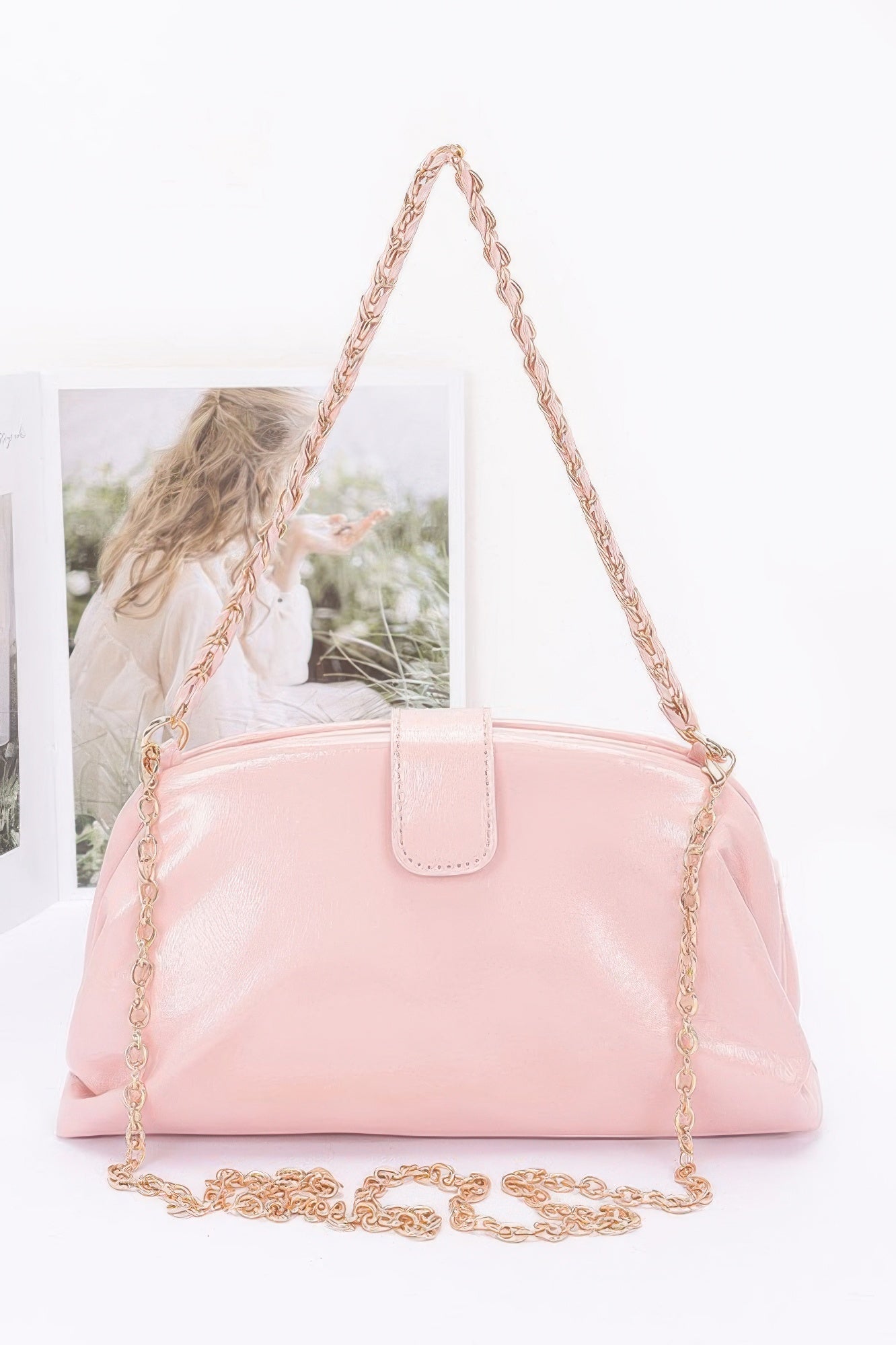 TREVISO Patent Enamel Frame Shoulder Bag