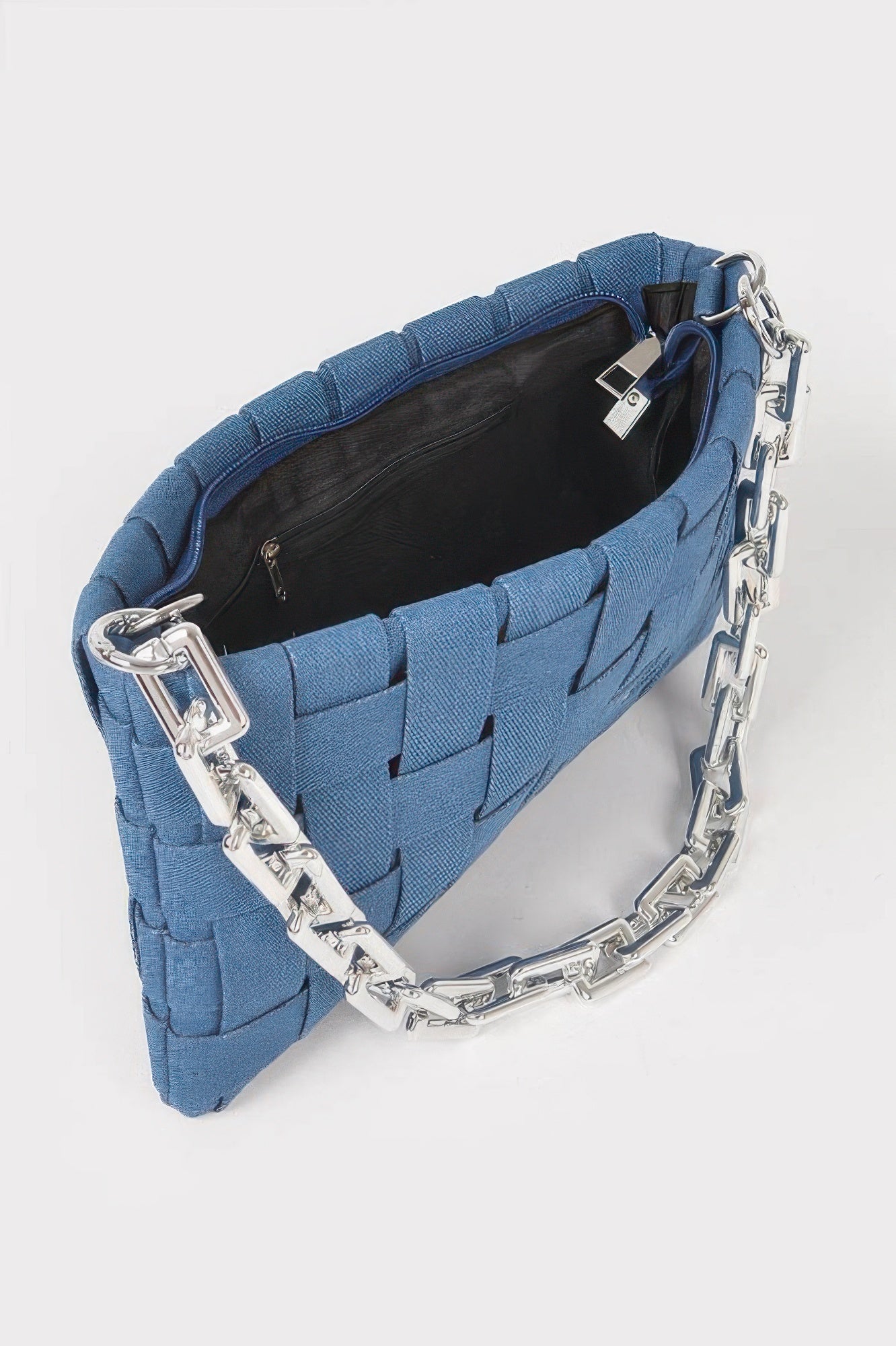 TRIBECA Denim Braided Chain Shoulder Bag
