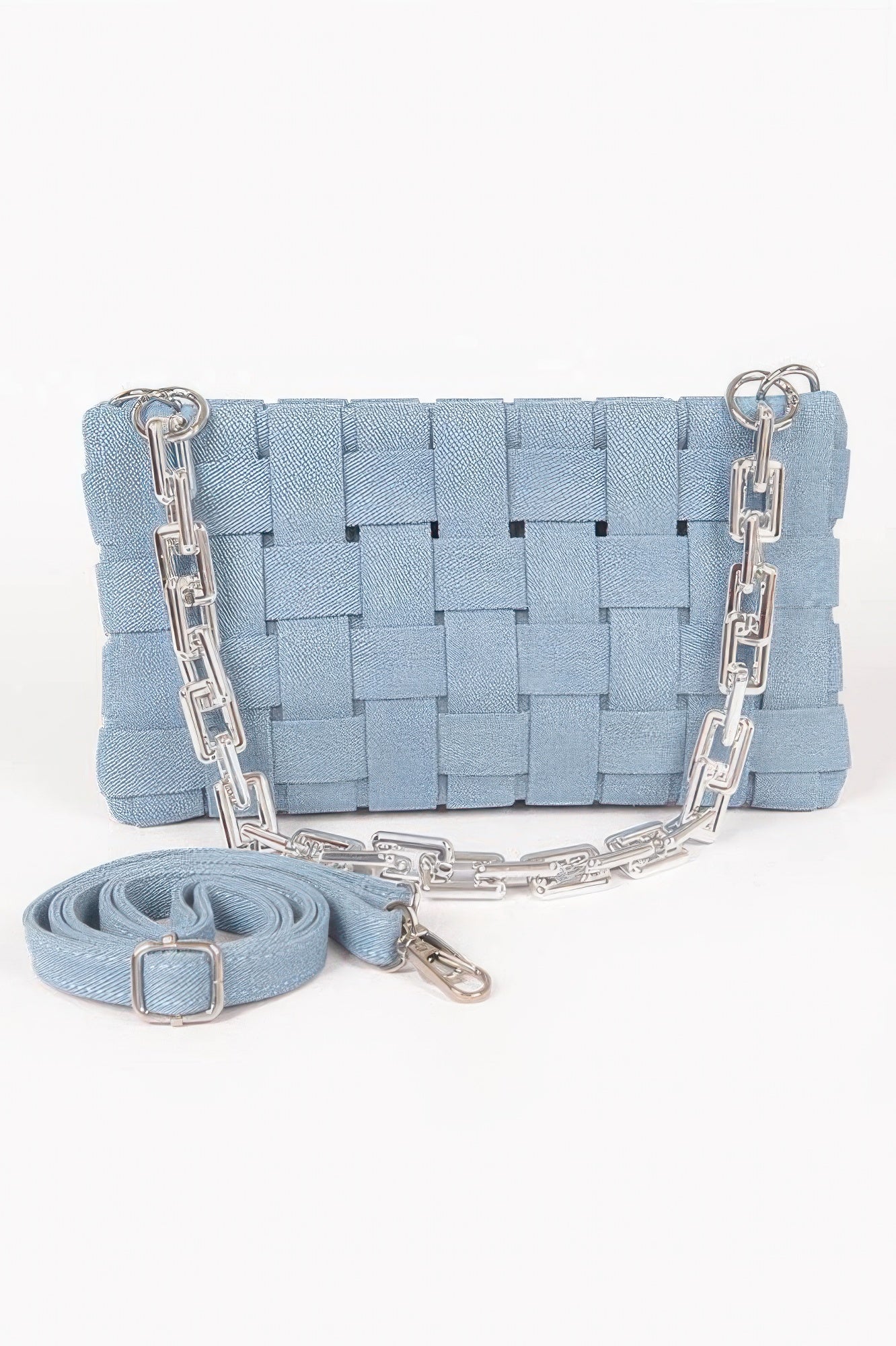 TRIBECA Denim Braided Chain Shoulder Bag