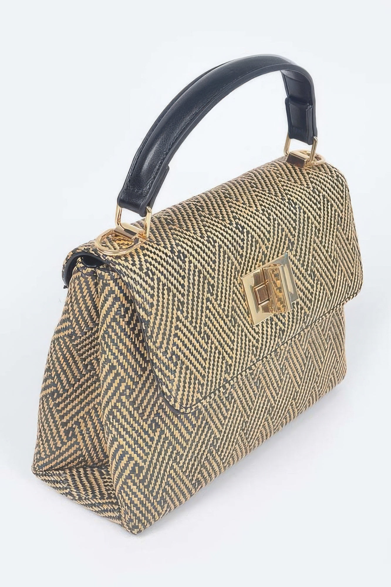 MONTAUK Woven Straw Top Handle Bag