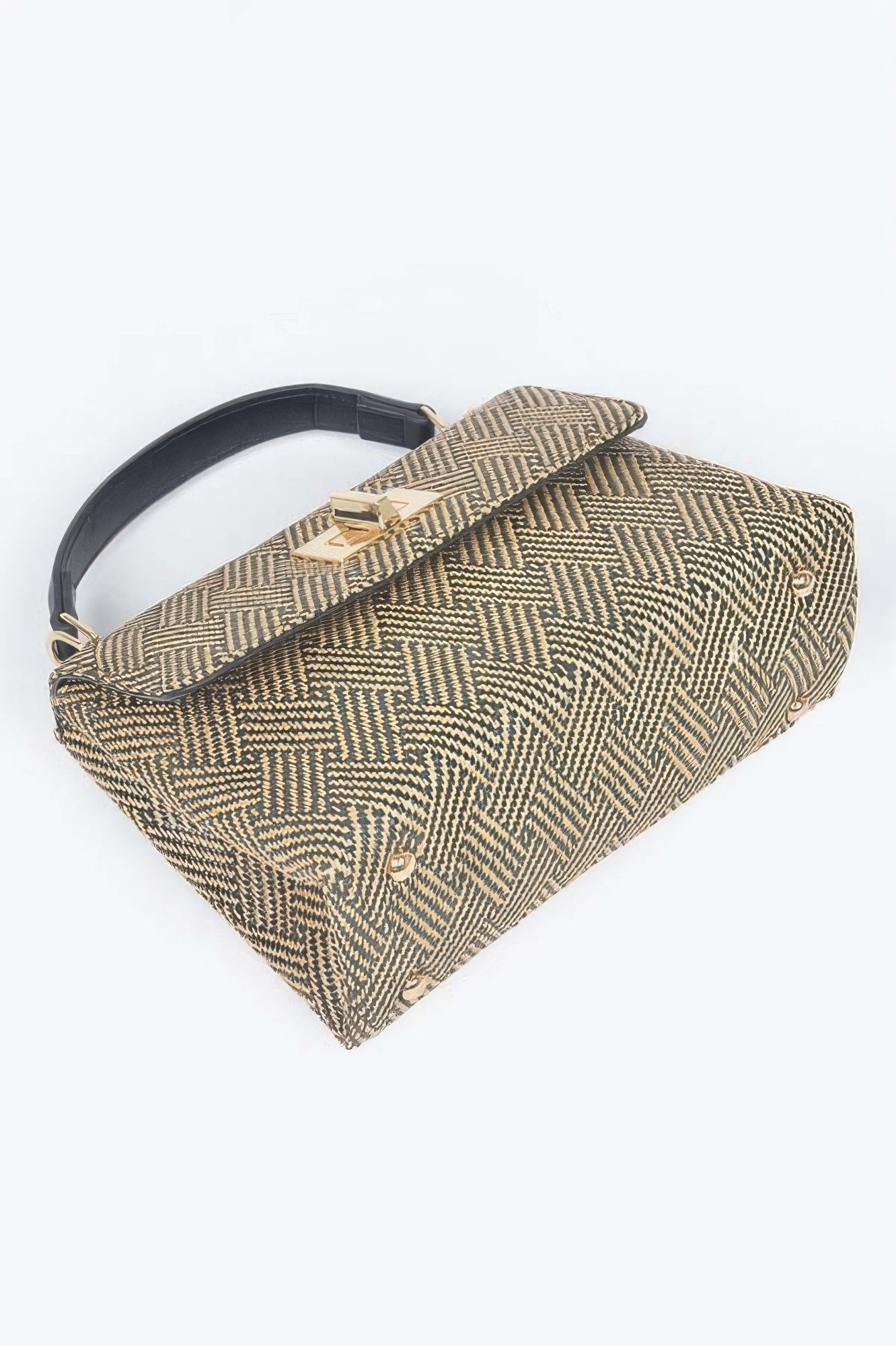MONTAUK Woven Straw Top Handle Bag