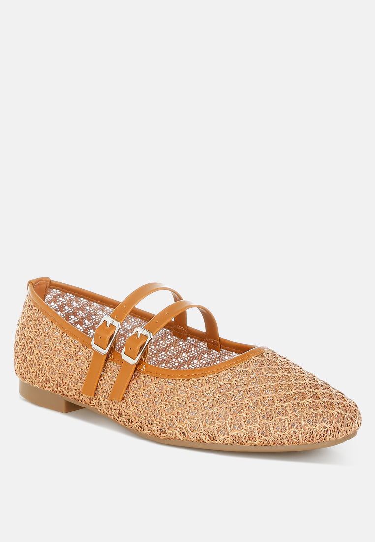 Warena Pin Buckle Strapped Ballerinas