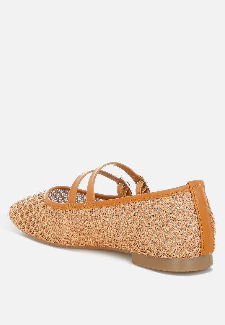 Warena Pin Buckle Strapped Ballerinas