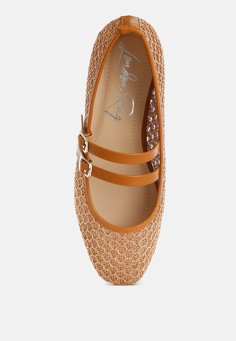 Warena Pin Buckle Strapped Ballerinas