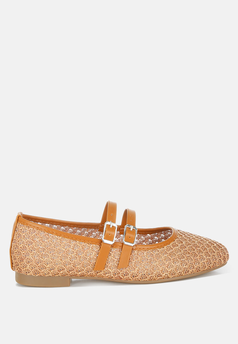 Warena Pin Buckle Strapped Ballerinas