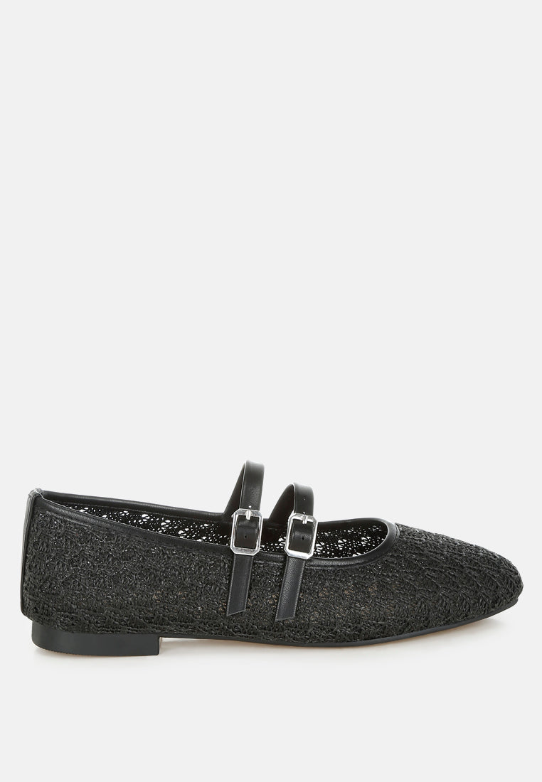 Warena Pin Buckle Strapped Ballerinas
