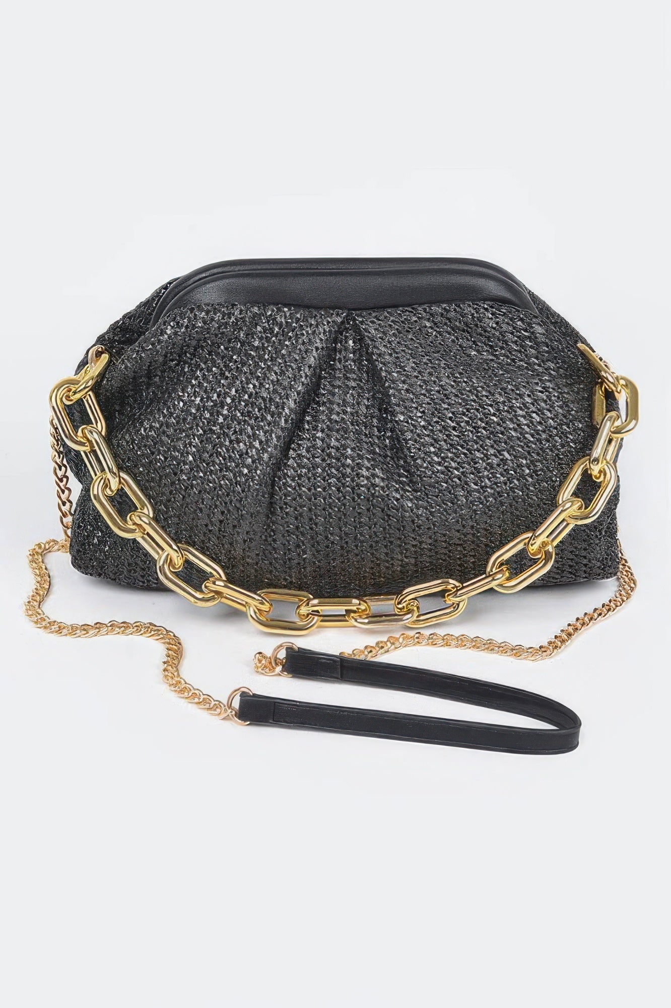 HAMPTON Faux Straw Frame Bag