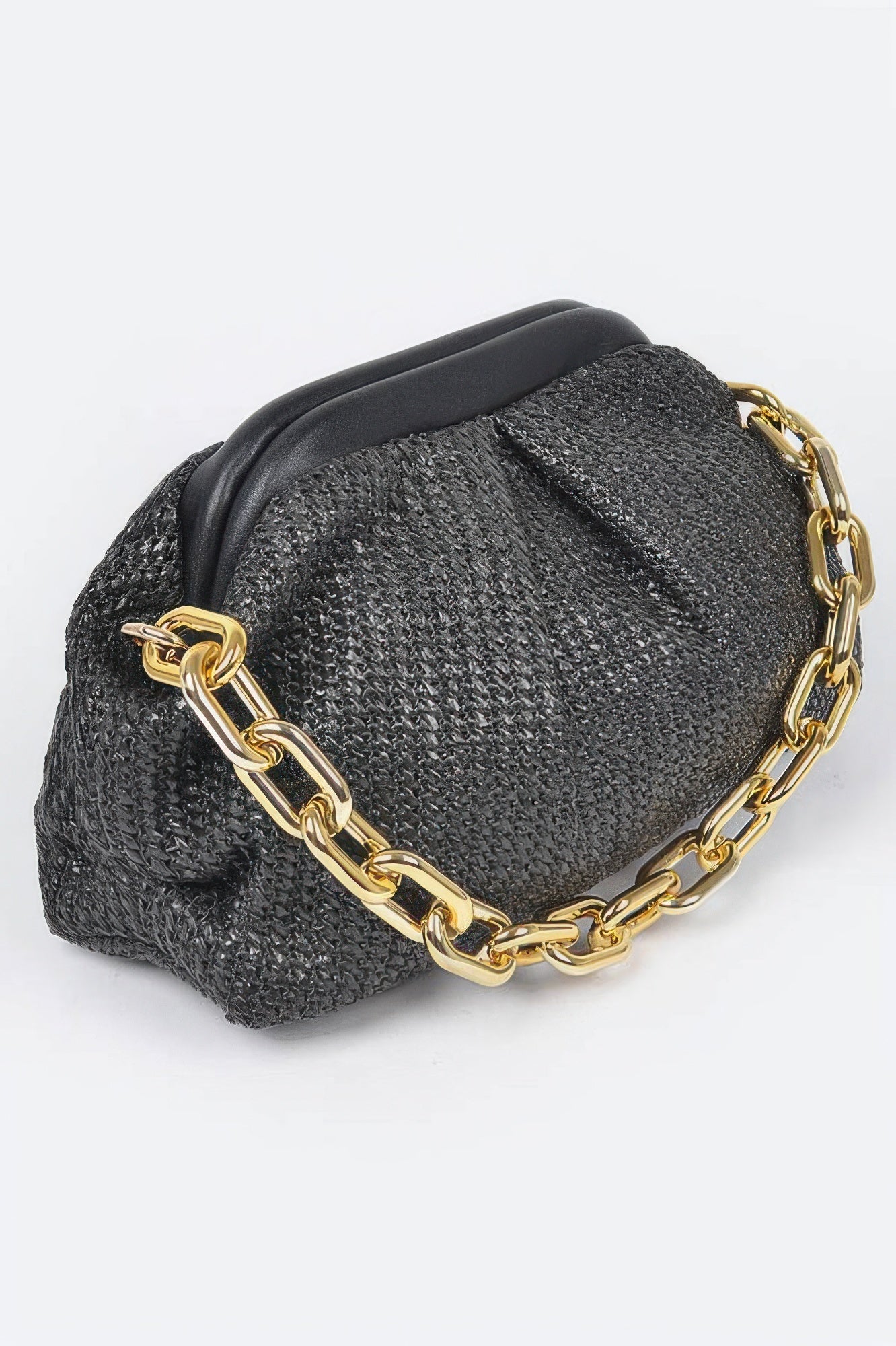 HAMPTON Faux Straw Frame Bag