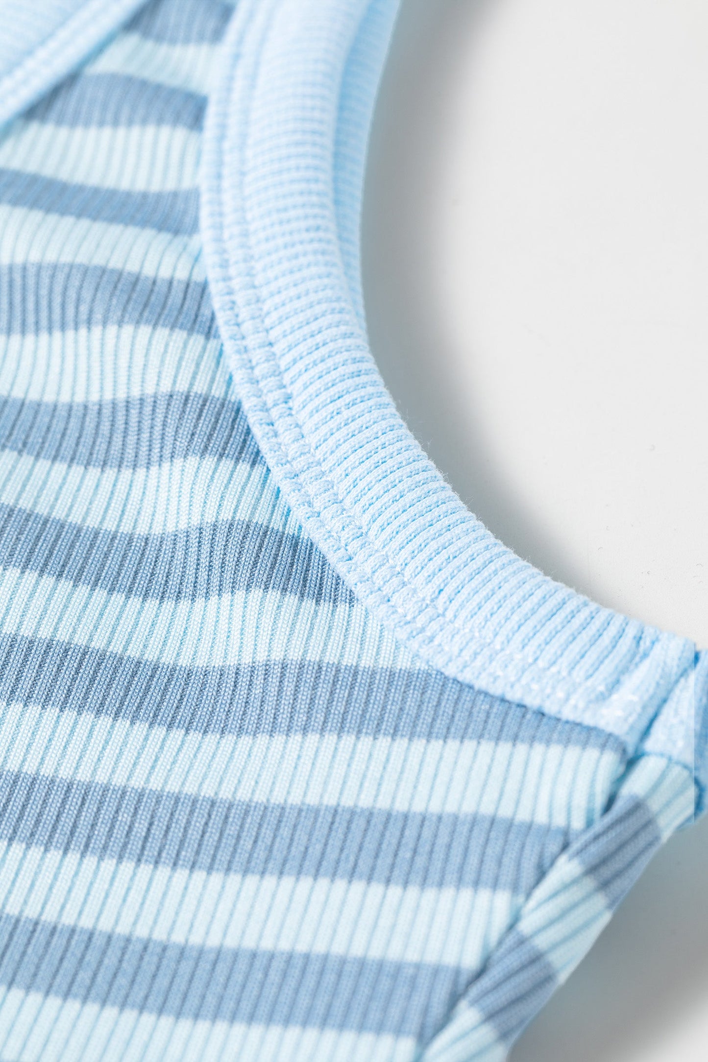 Stripe Ribbed Knit Sleeveless Tank Top