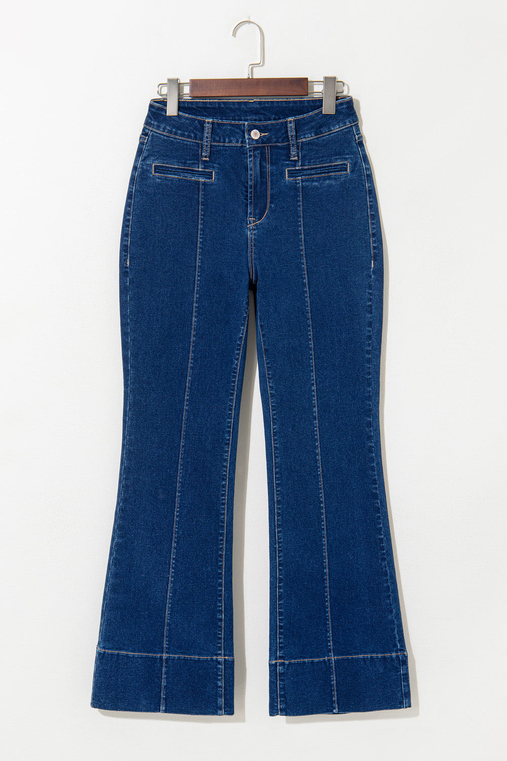Ayleen Center Seam Deep Wash Straight Jeans-3