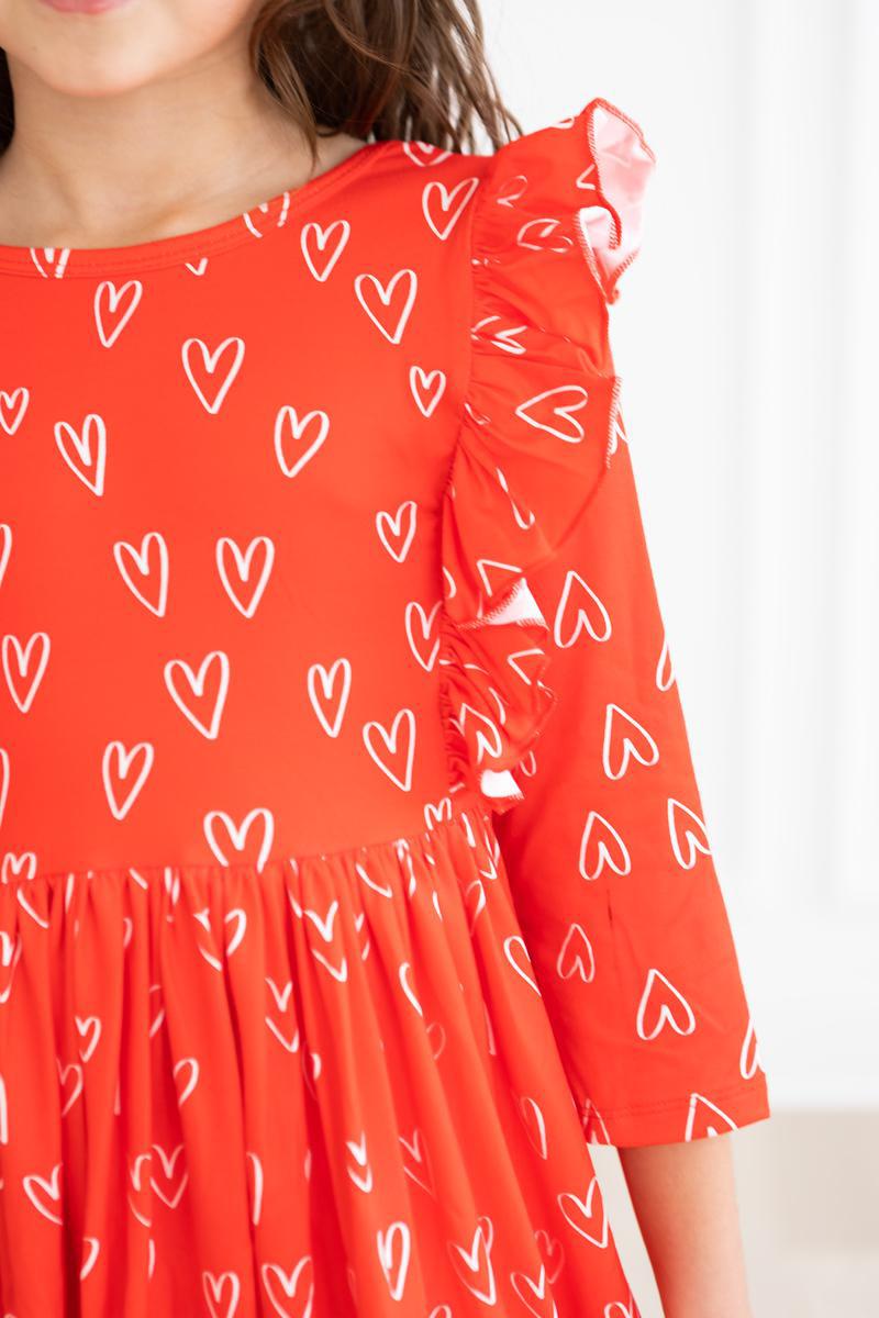 Roses Red Ruffle Twirl Dress