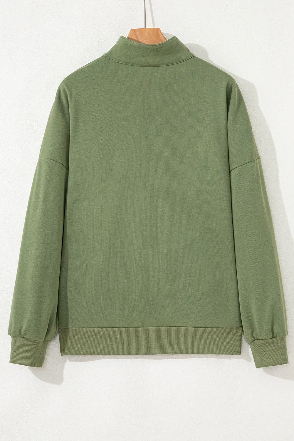Patchwork Zip Collar Pullover Sweatshirt
