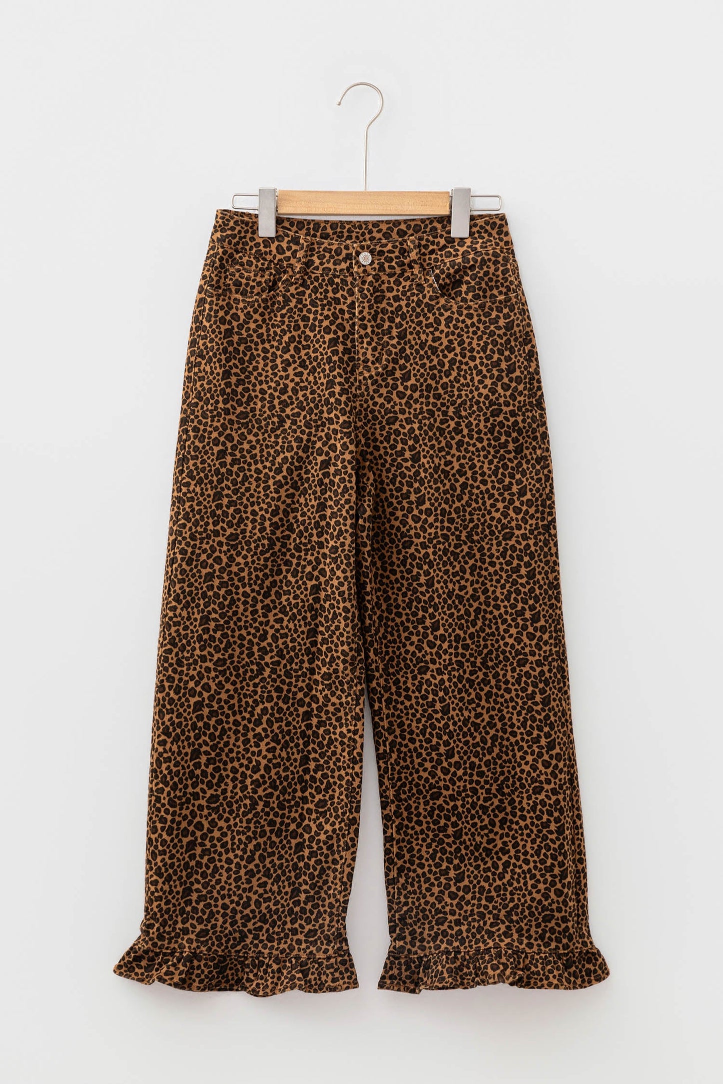 Leopard Ruffle Hem Shift Jeans
