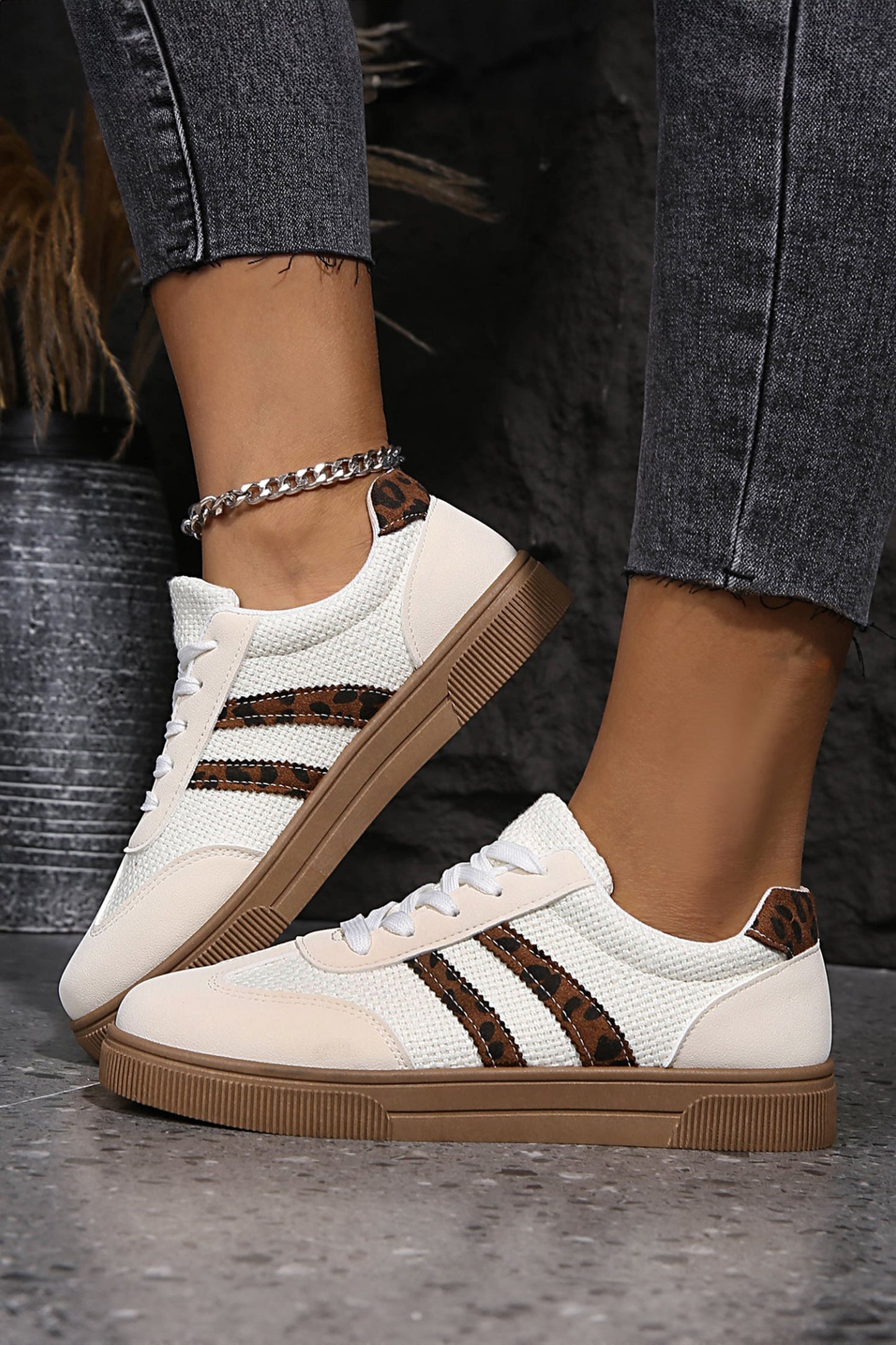 Lila Patchwork Flat Sneaker