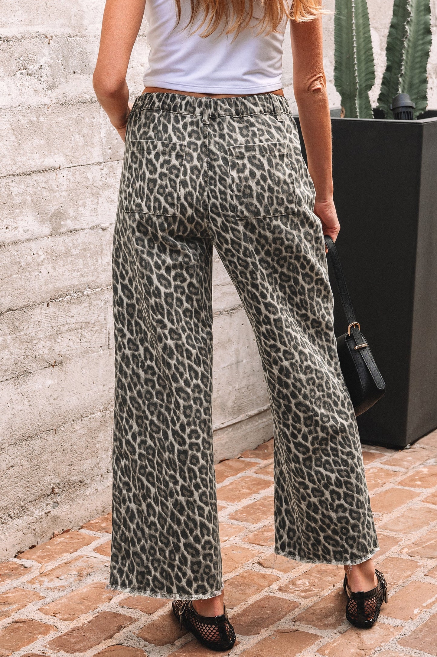Frankie Leopard Print Straight Loose Leg Jeans