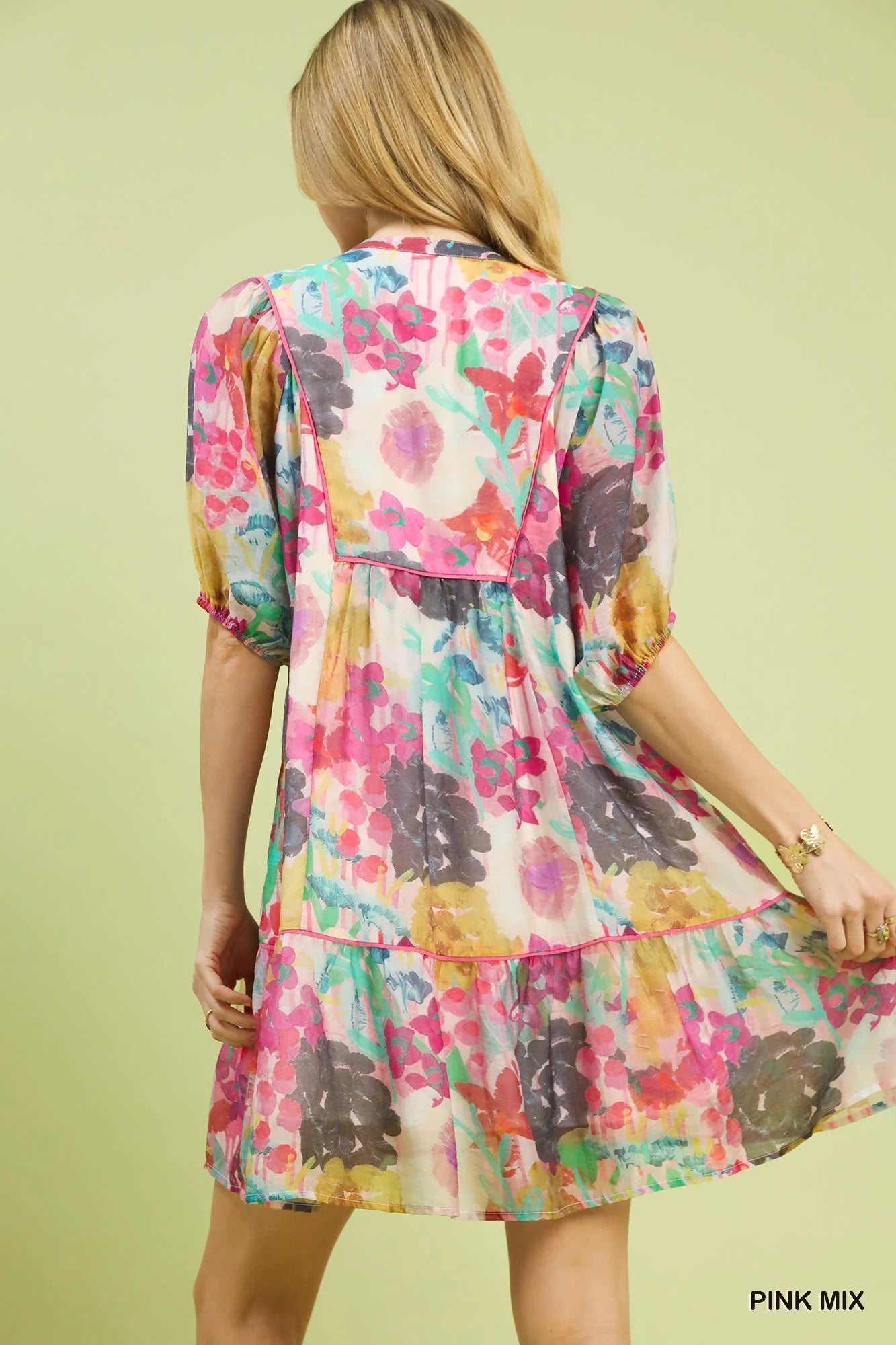 Watercolor Floral Babydoll Dress – Umgee