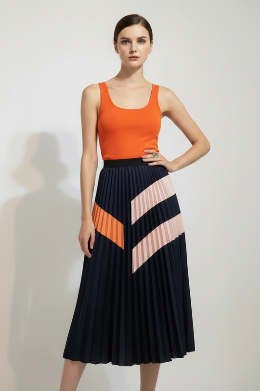 Waverly Accordion Pleated Midi Skirt