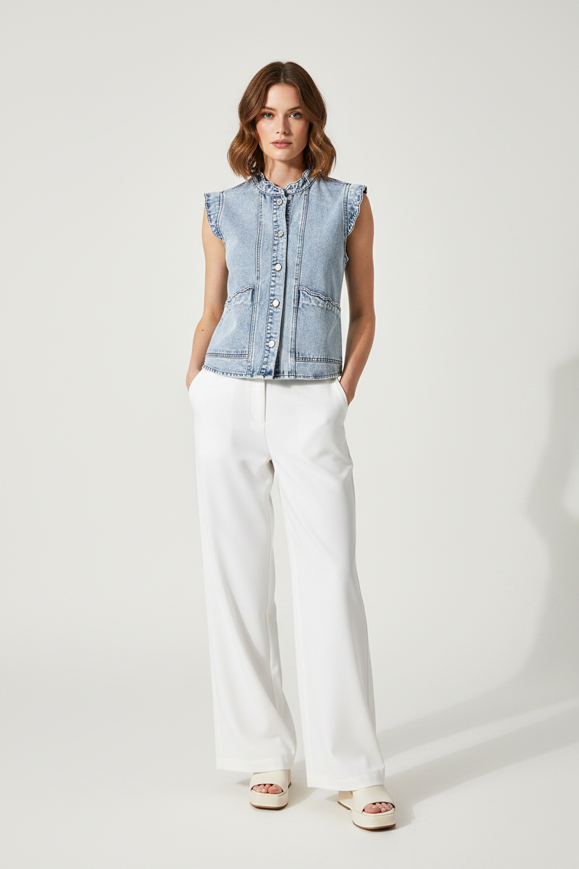 Ava Trim Patch Front Vest