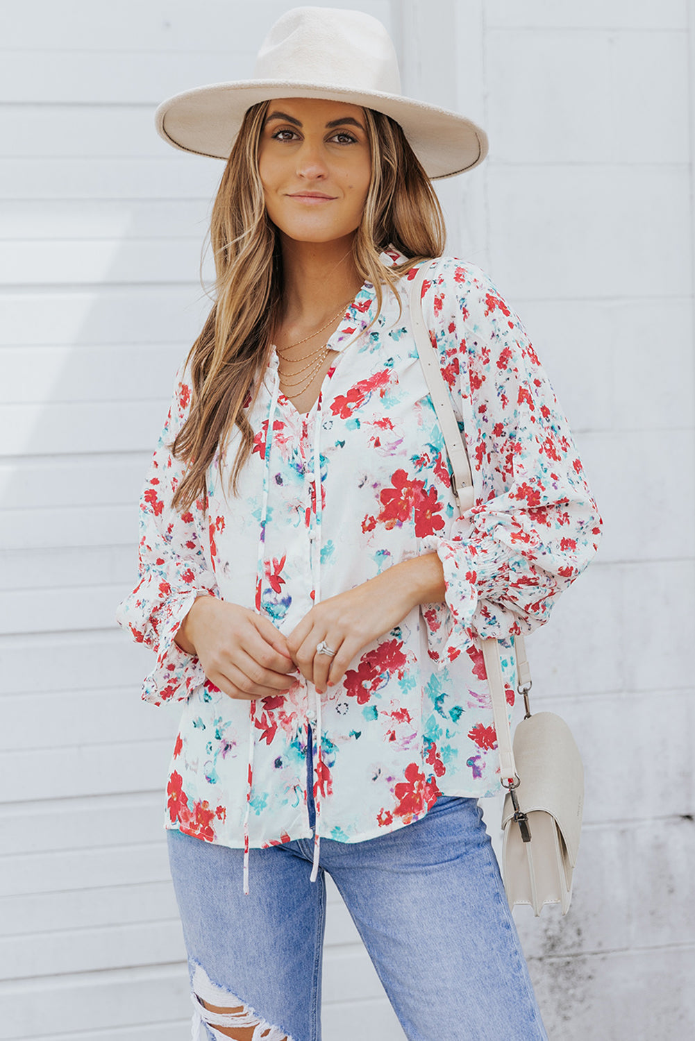 Mckenna Cakewalk Floral Smocked Blouse-4