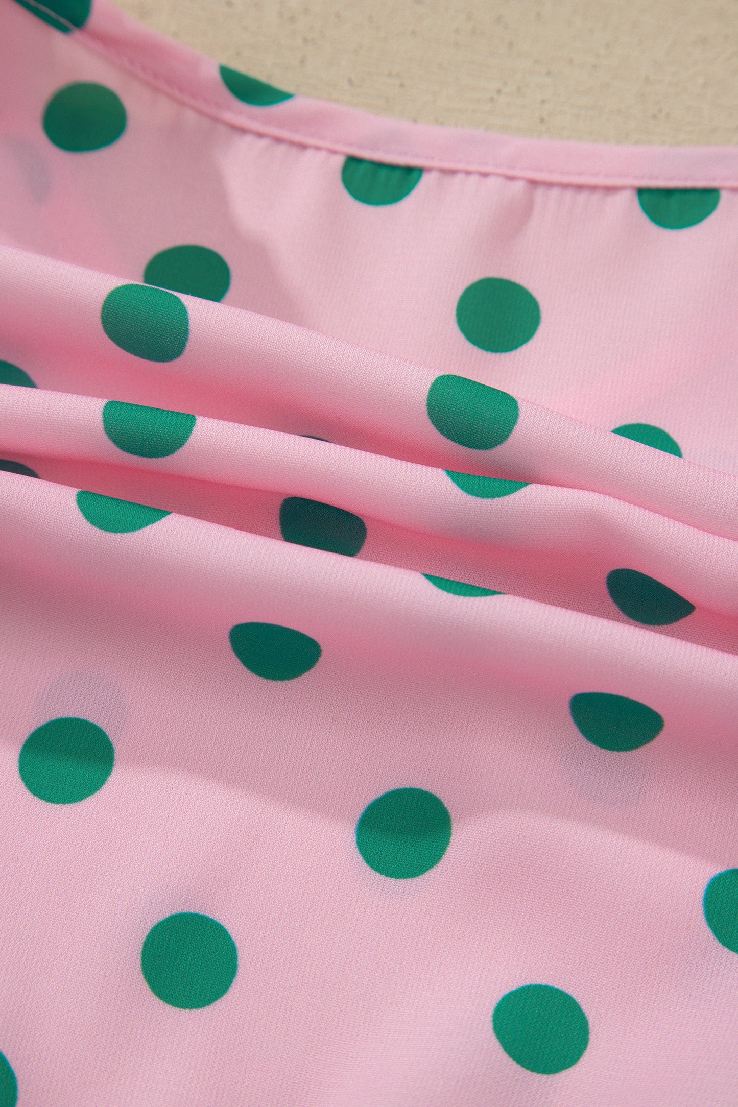 Polka Dot V-Neck Ruffle Tiered Babydoll Blouse