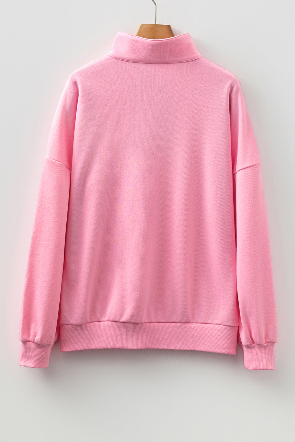 Patchwork Zip Collar Pullover Sweatshirt