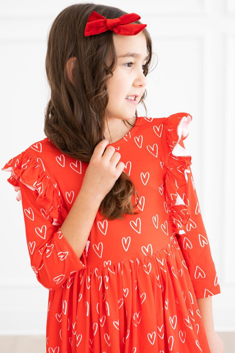Roses Red Ruffle Twirl Dress
