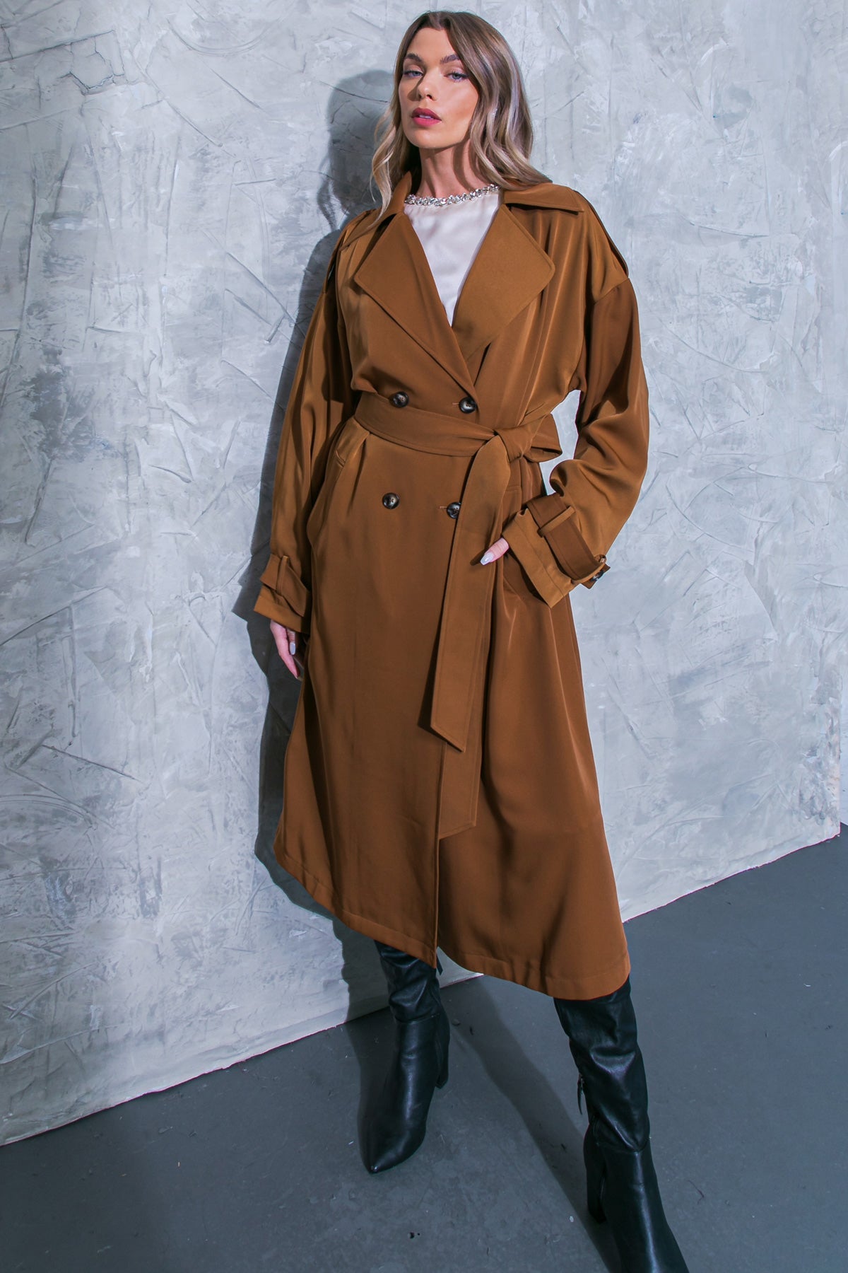 Women On The Moon Woven Trench Coat