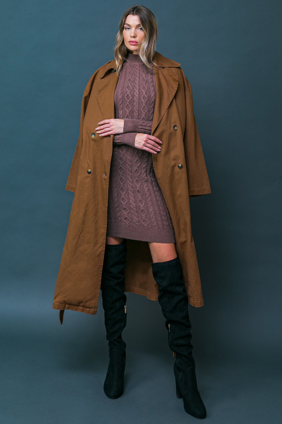 Women On The Moon Woven Trench Coat